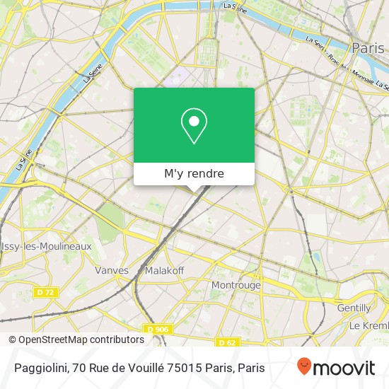 Paggiolini, 70 Rue de Vouillé 75015 Paris plan