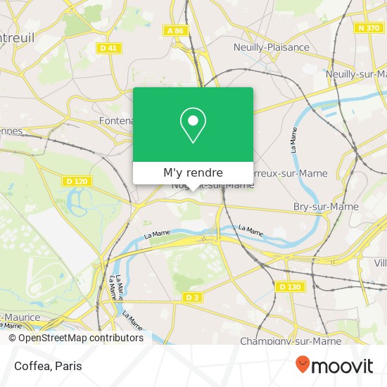 Coffea, 139 Grande Rue Charles de Gaulle 94130 Nogent-sur-Marne plan