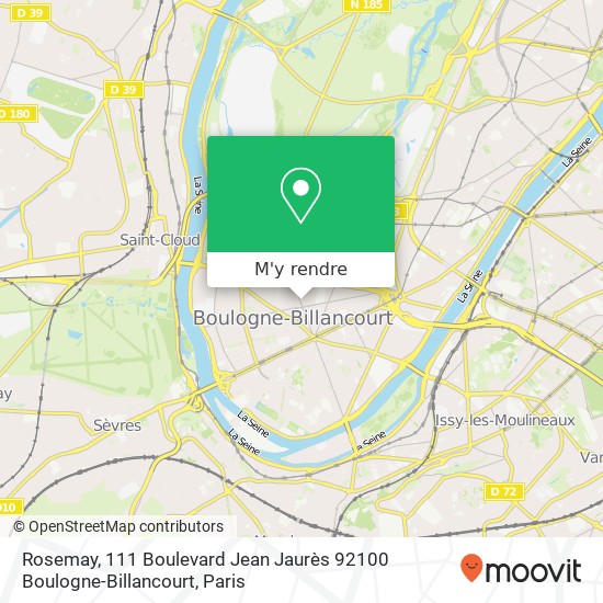 Rosemay, 111 Boulevard Jean Jaurès 92100 Boulogne-Billancourt plan