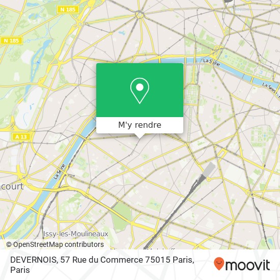 DEVERNOIS, 57 Rue du Commerce 75015 Paris plan