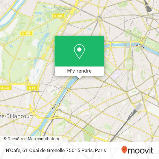 N'Cafe, 61 Quai de Grenelle 75015 Paris plan