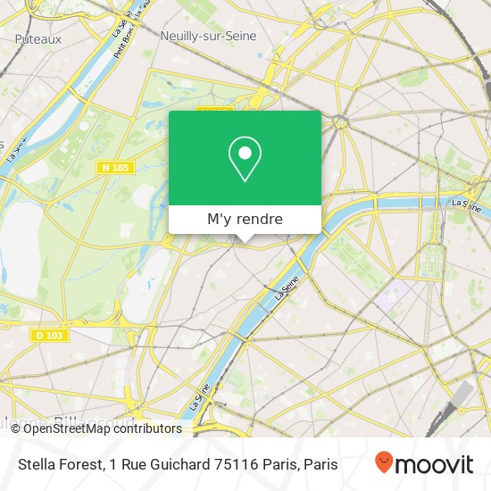 Stella Forest, 1 Rue Guichard 75116 Paris plan