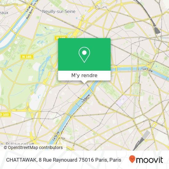 CHATTAWAK, 8 Rue Raynouard 75016 Paris plan