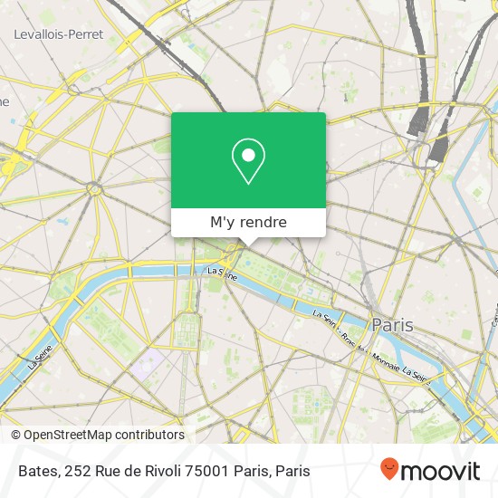 Bates, 252 Rue de Rivoli 75001 Paris plan