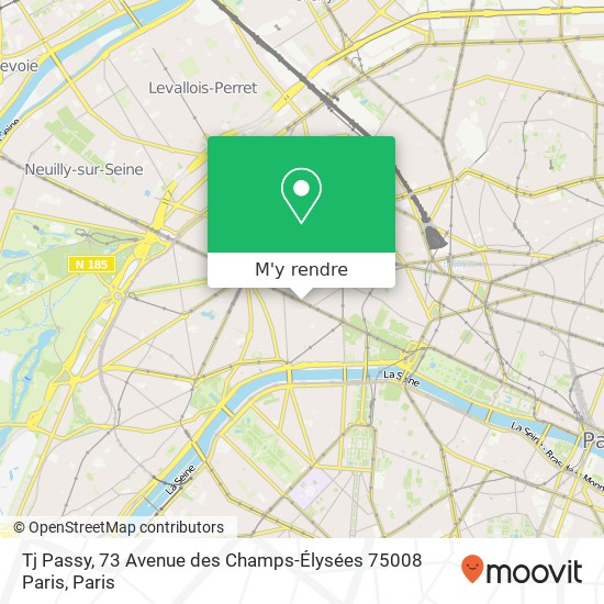 Tj Passy, 73 Avenue des Champs-Élysées 75008 Paris plan