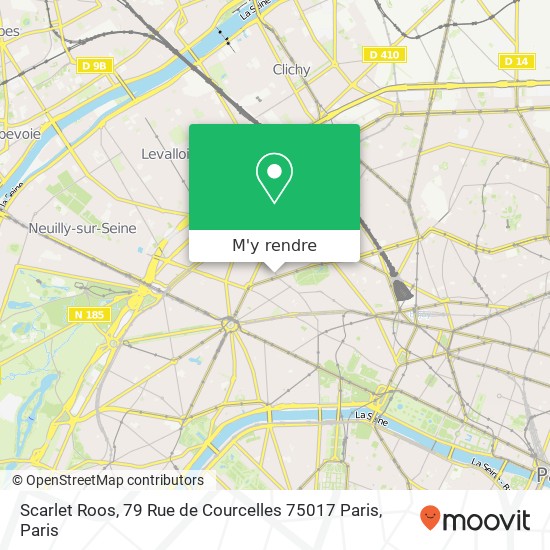 Scarlet Roos, 79 Rue de Courcelles 75017 Paris plan