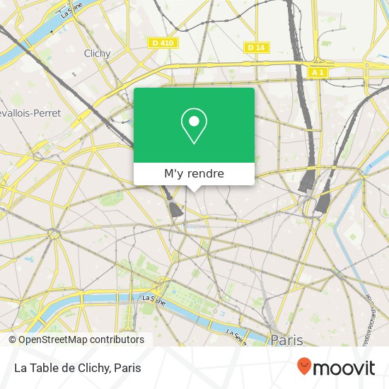 La Table de Clichy, 48 Rue de Clichy 75009 Paris plan