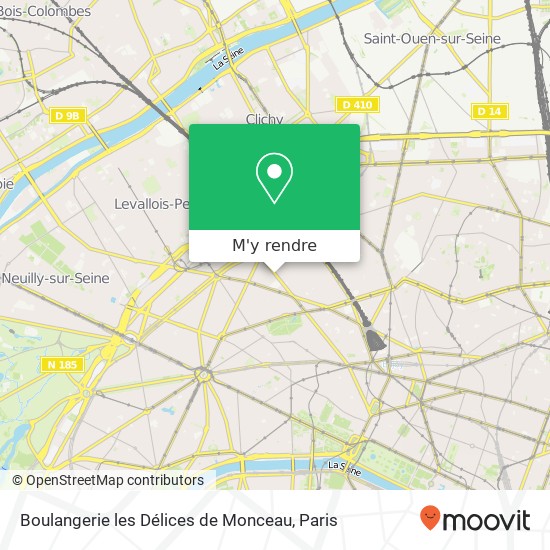 Boulangerie les Délices de Monceau, 153 Boulevard Malesherbes 75017 Paris plan