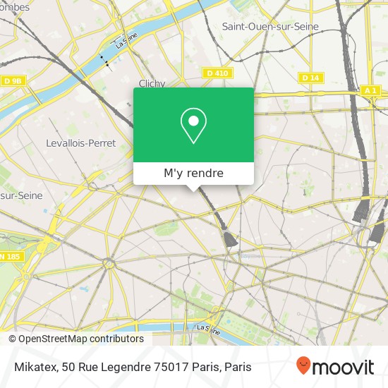 Mikatex, 50 Rue Legendre 75017 Paris plan