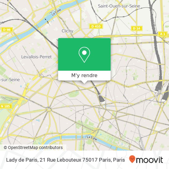 Lady de Paris, 21 Rue Lebouteux 75017 Paris plan