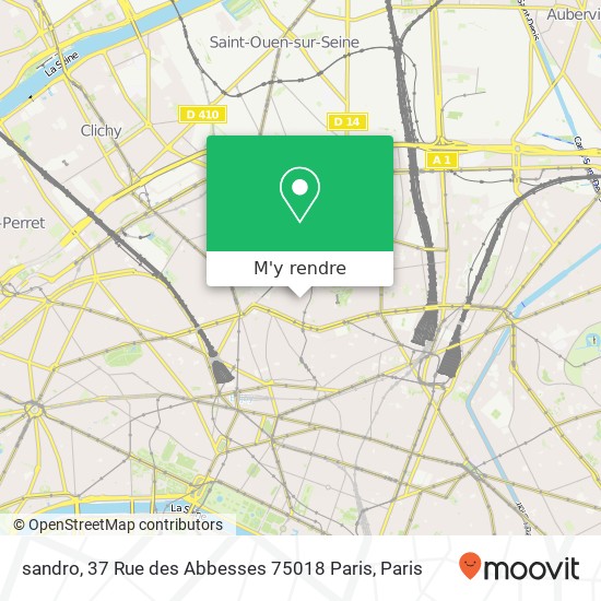 sandro, 37 Rue des Abbesses 75018 Paris plan