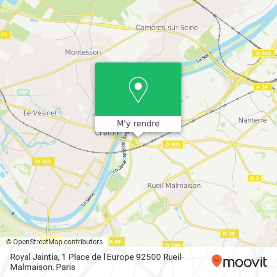 Royal Jaintia, 1 Place de l'Europe 92500 Rueil-Malmaison plan