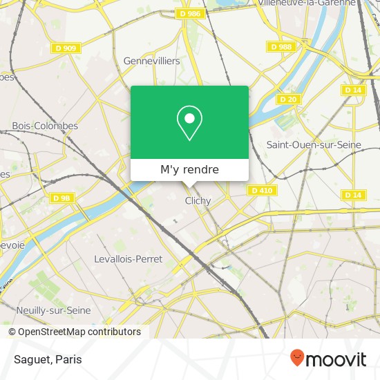 Saguet, 6 Rue du Landy 92110 Clichy plan