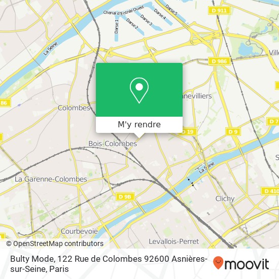 Bulty Mode, 122 Rue de Colombes 92600 Asnières-sur-Seine plan