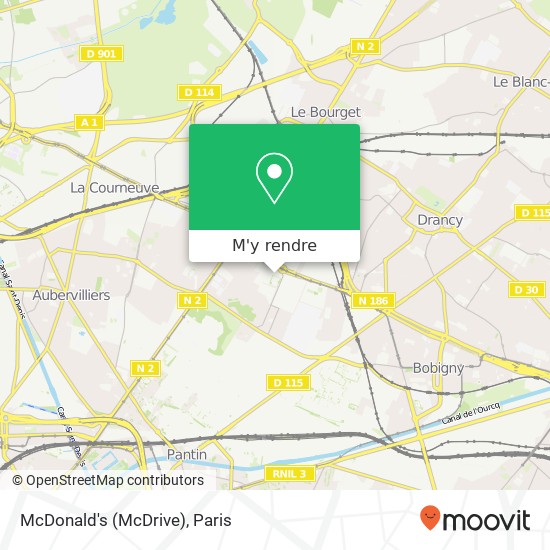 McDonald's (McDrive), Rue de Stalingrad 93000 Bobigny plan