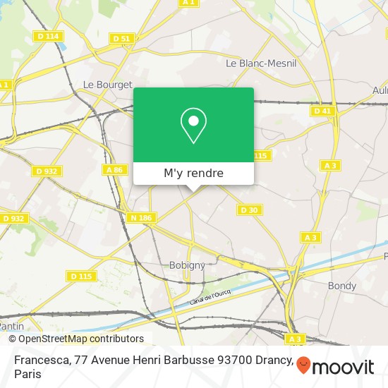 Francesca, 77 Avenue Henri Barbusse 93700 Drancy plan