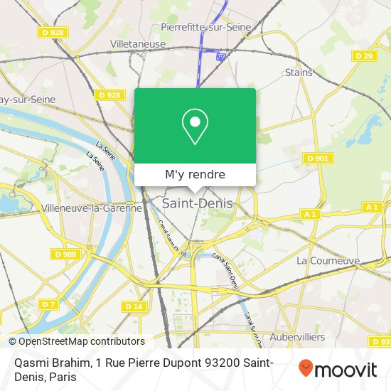 Qasmi Brahim, 1 Rue Pierre Dupont 93200 Saint-Denis plan