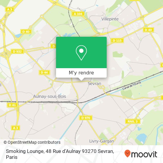 Smoking Lounge, 48 Rue d'Aulnay 93270 Sevran plan
