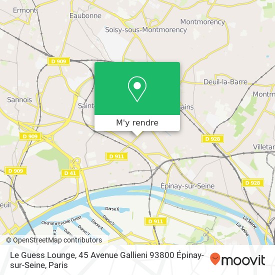 Le Guess Lounge, 45 Avenue Gallieni 93800 Épinay-sur-Seine plan