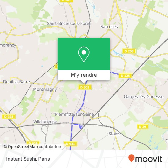 Instant Sushi, 37 Route de Calais 95360 Montmagny plan