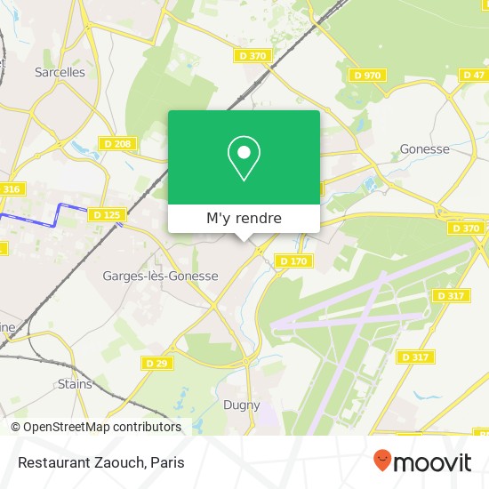 Restaurant Zaouch, 36 Avenue Frédéric Joliot-Curie 95140 Garges-lès-Gonesse plan