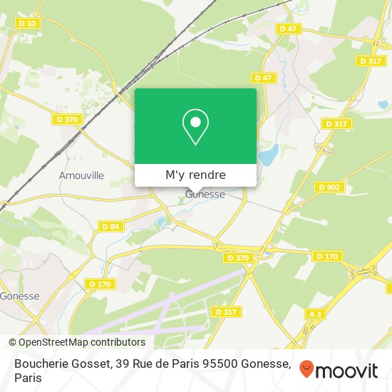 Boucherie Gosset, 39 Rue de Paris 95500 Gonesse plan