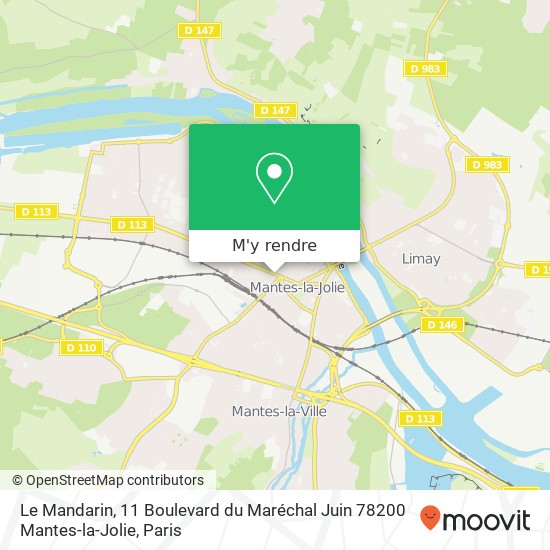 Le Mandarin, 11 Boulevard du Maréchal Juin 78200 Mantes-la-Jolie plan