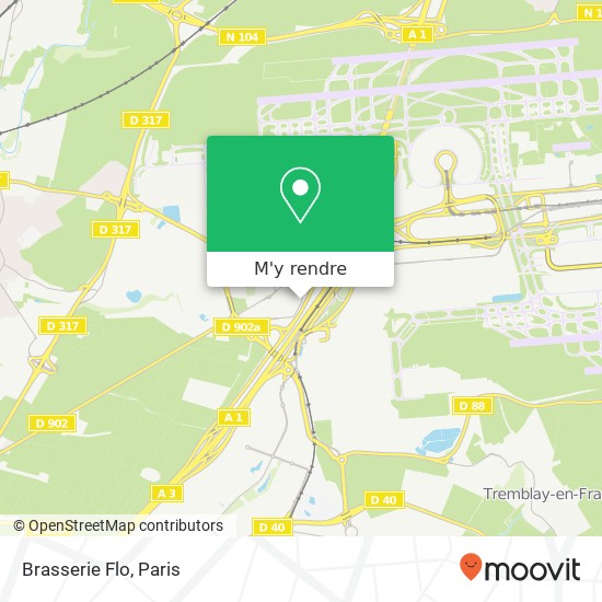 Brasserie Flo, 8 Allée du Verger 95700 Roissy-en-France plan