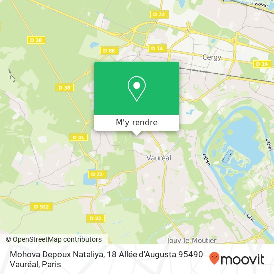 Mohova Depoux Nataliya, 18 Allée d'Augusta 95490 Vauréal plan