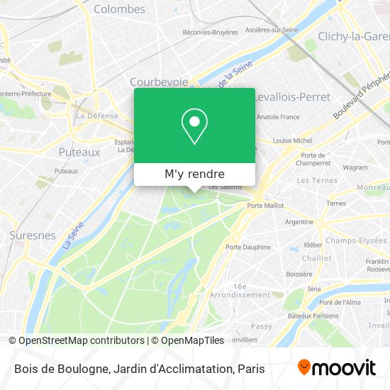 Bois de Boulogne, Jardin d'Acclimatation plan