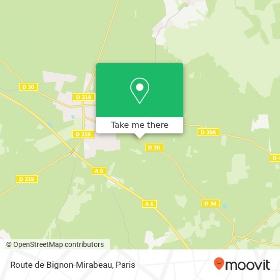 Route de Bignon-Mirabeau plan