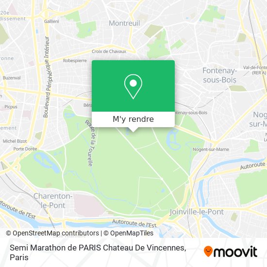 Semi Marathon de PARIS Chateau De Vincennes plan