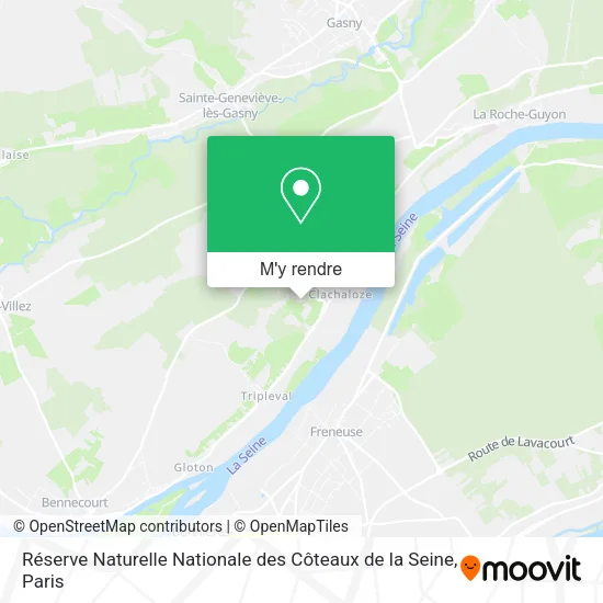 Réserve Naturelle Nationale des Côteaux de la Seine plan