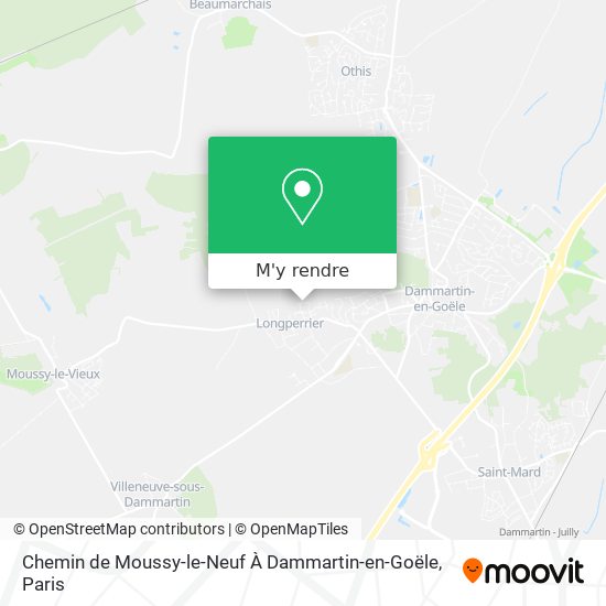 Chemin de Moussy-le-Neuf À Dammartin-en-Goële plan