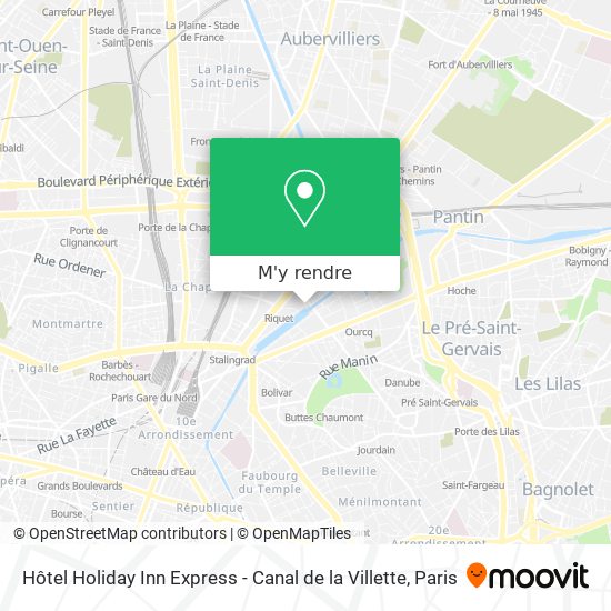 Hôtel Holiday Inn Express - Canal de la Villette plan