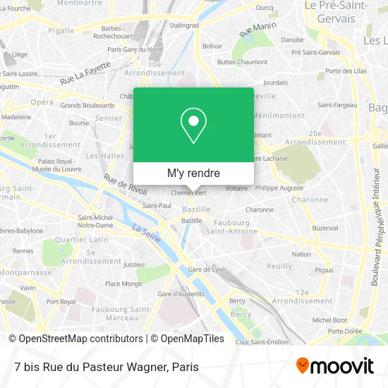 7 bis Rue du Pasteur Wagner plan