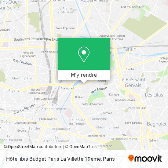 Hôtel ibis Budget Paris La Villette 19ème plan