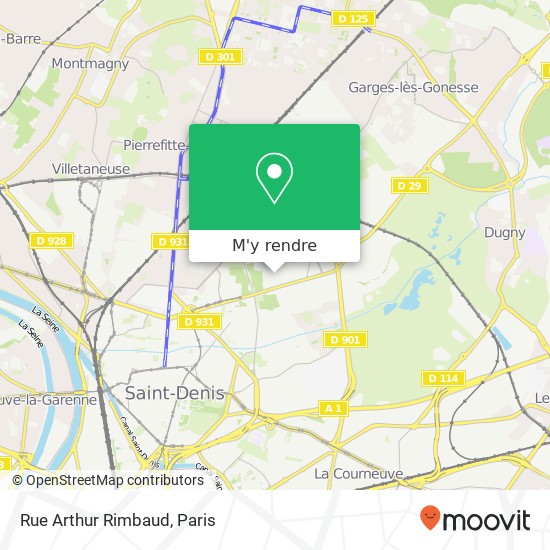 Rue Arthur Rimbaud plan