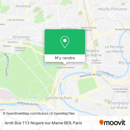 Arrêt Bus 113 Nogent-sur-Marne RER plan