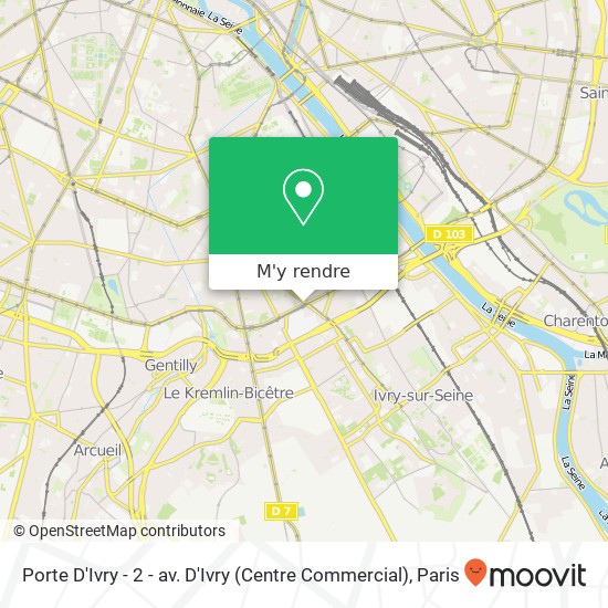 Porte D'Ivry - 2 - av. D'Ivry (Centre Commercial) plan