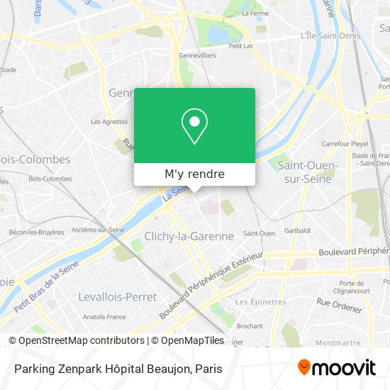 Parking Zenpark Hôpital Beaujon plan