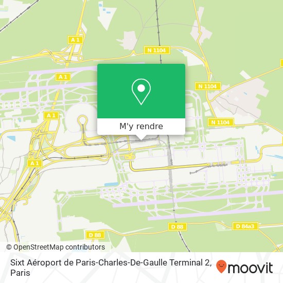 Sixt Aéroport de Paris-Charles-De-Gaulle Terminal 2 plan