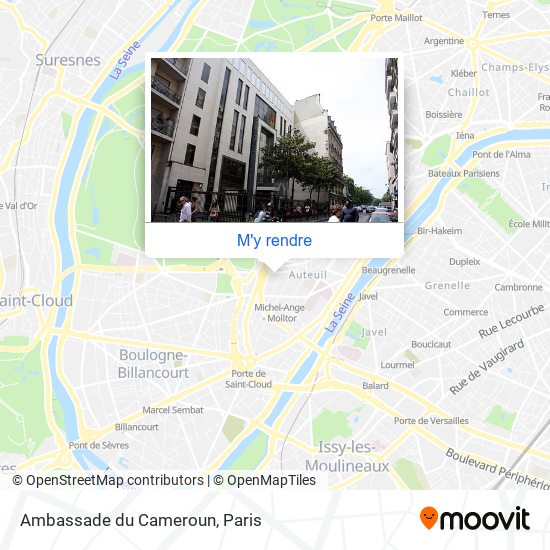 Comment aller à Ambassade du Cameroun à Paris en Métro, Bus, RER ou Train