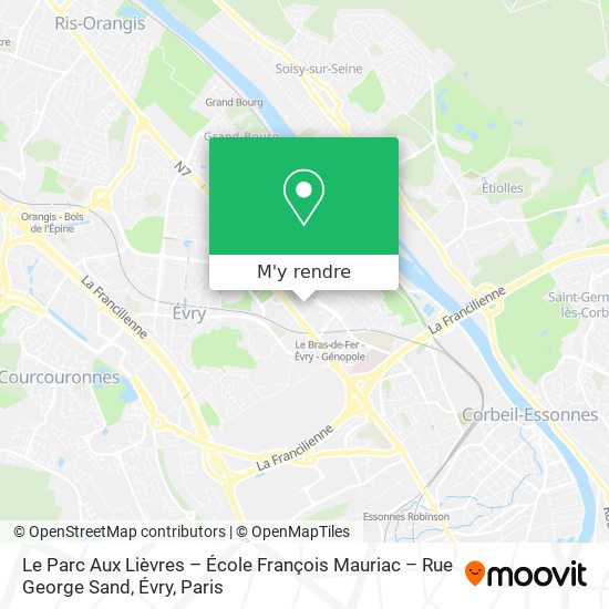 Le Parc Aux Lièvres – École François Mauriac – Rue George Sand, Évry plan