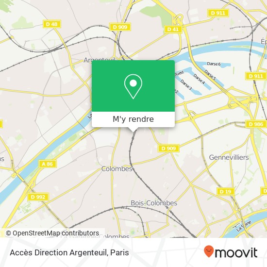 Accès Direction Argenteuil plan