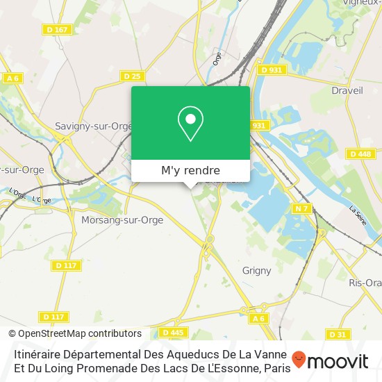 Itinéraire Départemental Des Aqueducs De La Vanne Et Du Loing Promenade Des Lacs De L'Essonne plan