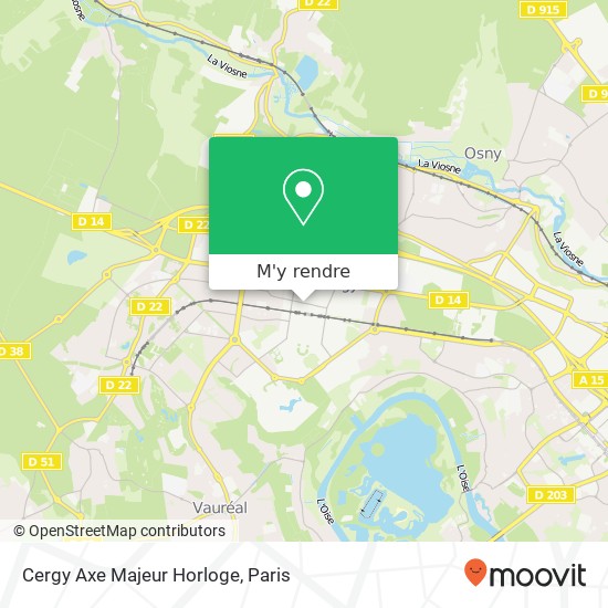 Cergy Axe Majeur Horloge plan