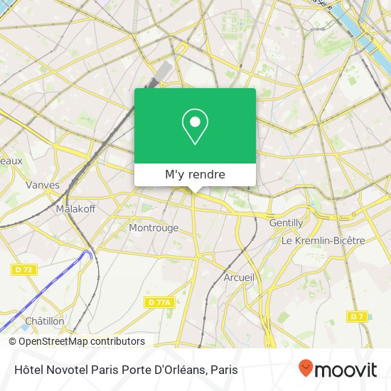 Hôtel Novotel Paris Porte D'Orléans plan
