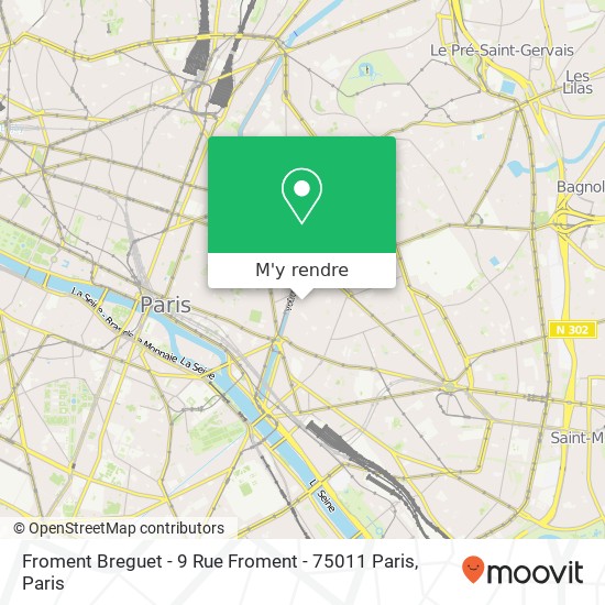 Froment Breguet - 9 Rue Froment - 75011 Paris plan