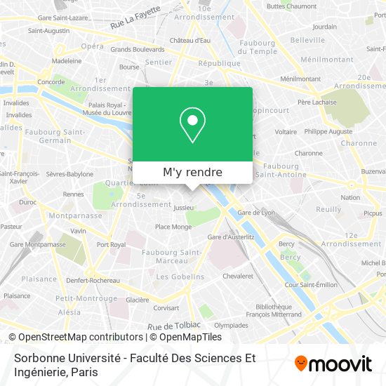 Sorbonne Université - Faculté Des Sciences Et Ingénierie plan